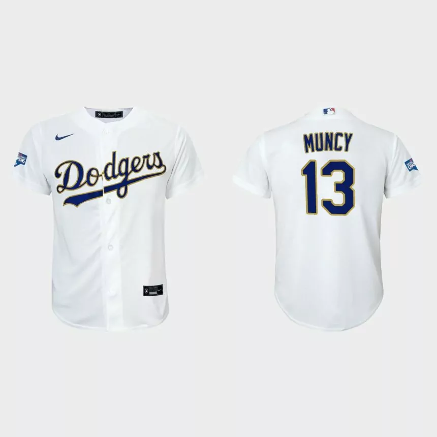 Youth Los Angeles Dodgers Max Muncy 2021 Gold Program White Gold Replica Jersey