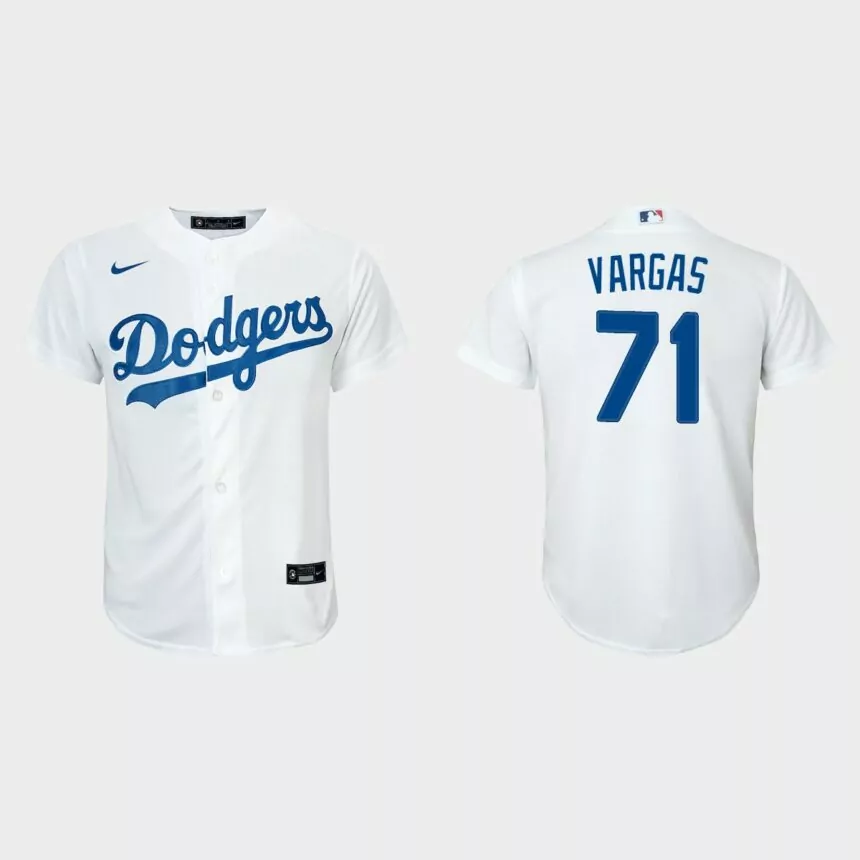 Youth Los Angeles Dodgers Miguel Vargas White Replica Home Jersey