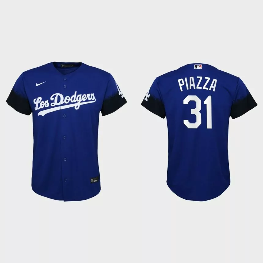 Youth Los Angeles Dodgers Mike Piazza Royal 2021 City Connect Replica Jersey