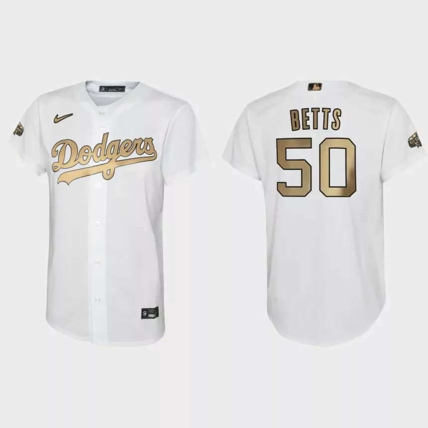 Youth Los Angeles Dodgers Mookie Betts White 2022 MLB All-Star Game Replica Jersey