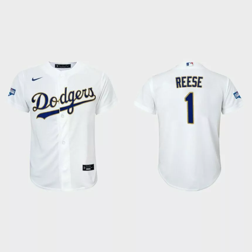 Youth Los Angeles Dodgers Pee Wee Reese 2021 Gold Program White Gold Replica Jersey