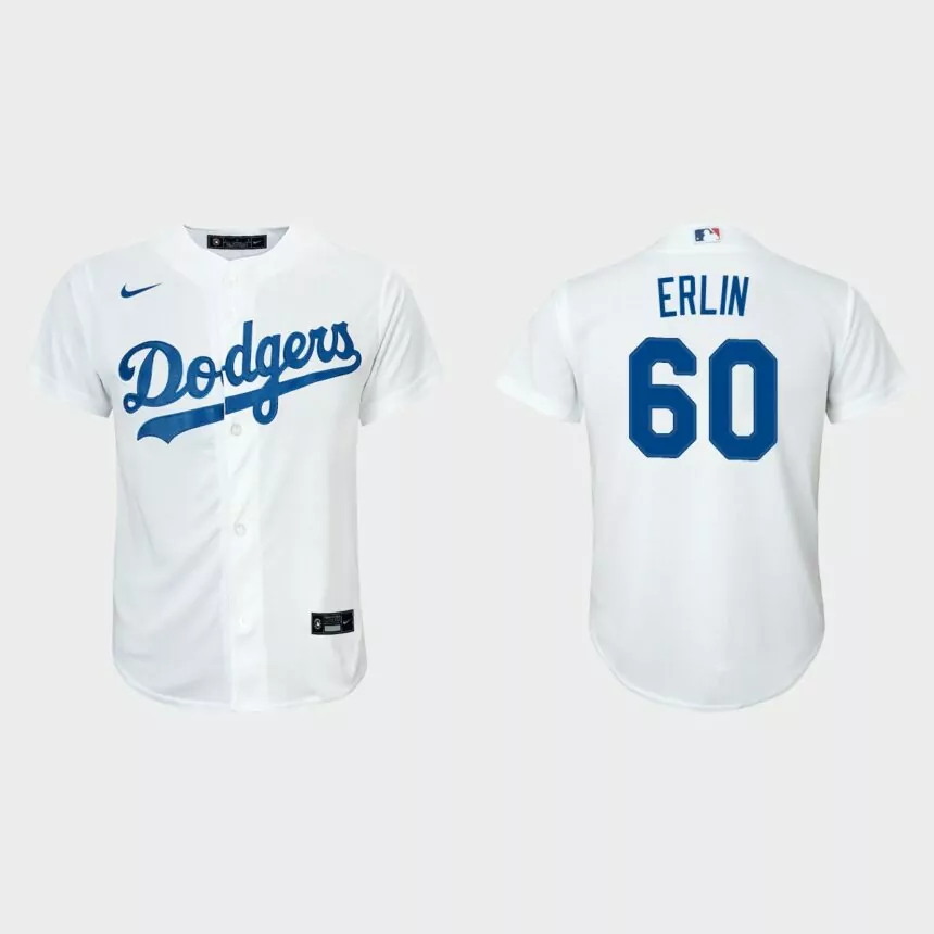 Youth Los Angeles Dodgers Robbie Erlin White Replica Home Jersey