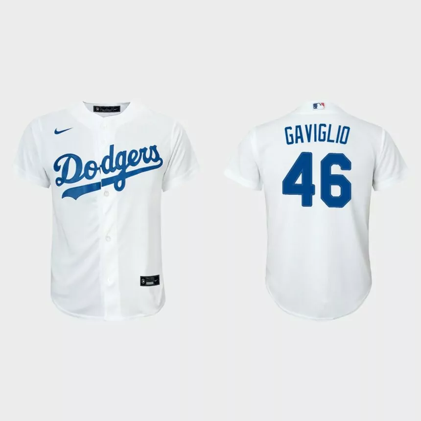 Youth Los Angeles Dodgers Sam Gaviglio White Replica Home Jersey