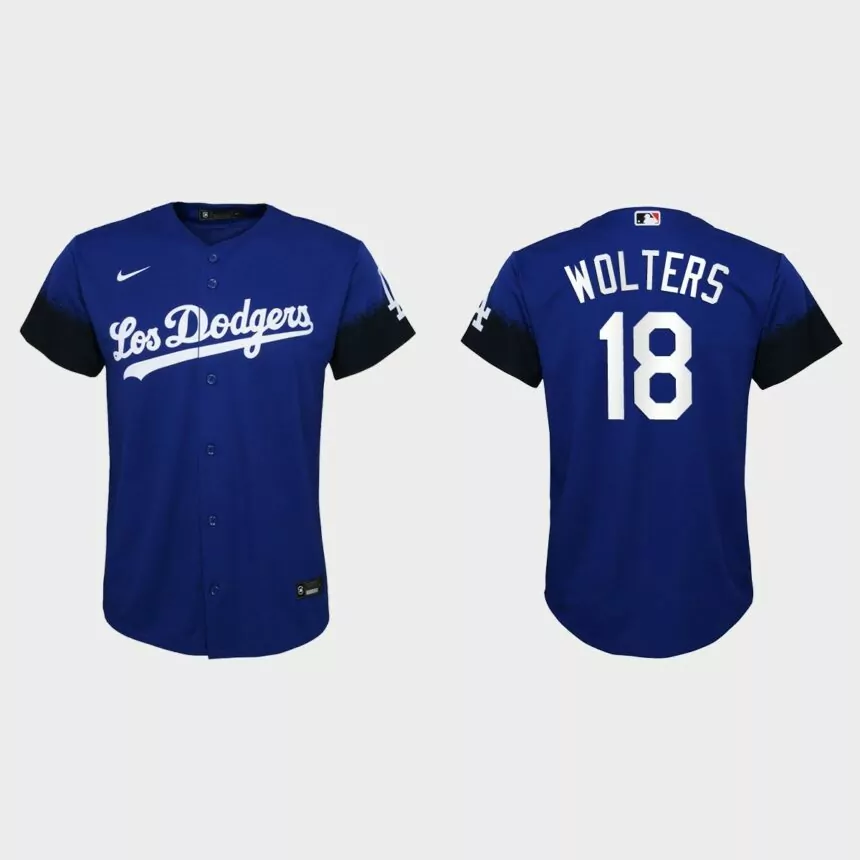 Youth Los Angeles Dodgers Tony Wolters Royal City Connect Replica Jersey