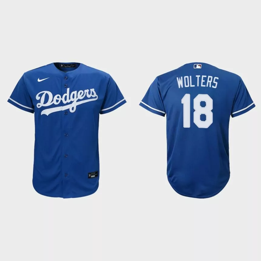 Youth Los Angeles Dodgers Tony Wolters Royal Replica Alternate Jersey