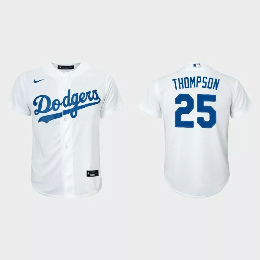 Youth Los Angeles Dodgers Trayce Thompson White Replica Home Jersey