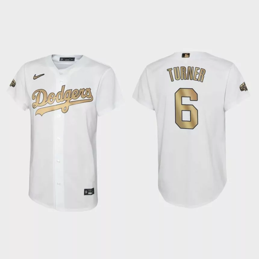 Youth Los Angeles Dodgers Trea Turner White 2022 MLB All-Star Game Replica Jersey