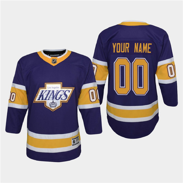 Youth Los Angeles Kings Custom 2021 Purple Adidas NHL Reverse Retro Jersey Stitched