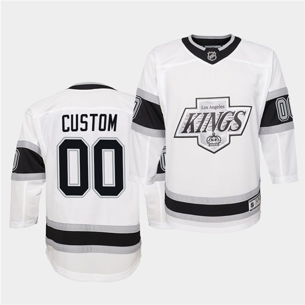 Youth Los Angeles Kings Custom adidas White Away Jersey Stitched