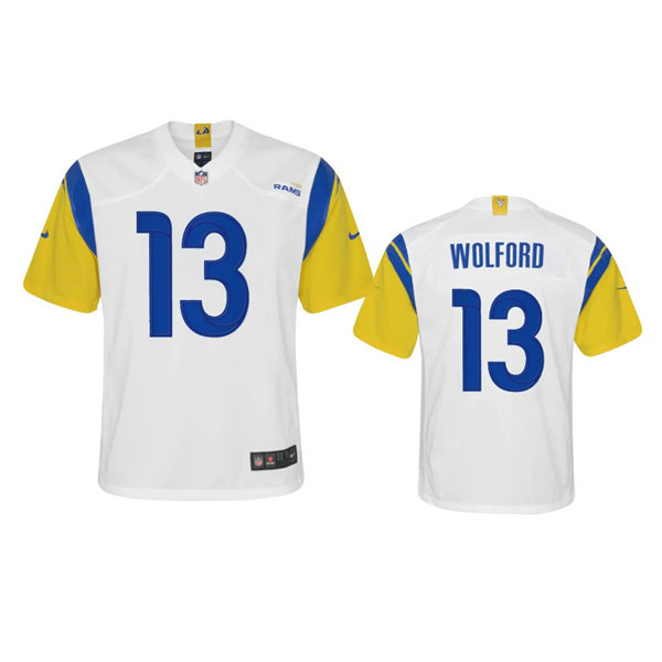Youth Los Angeles Rams #13 John Wolford Nike 2021 White Modern Retro Jersey