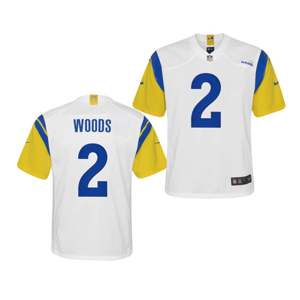 Youth Los Angeles Rams #2 Robert Woods 2021 Nike White Modern Throwback Vapor Limited Jersey