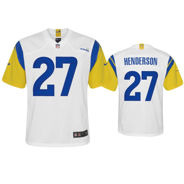 Youth Los Angeles Rams #27 Darrell Henderson 2021 Nike White Modern Throwback Jersey