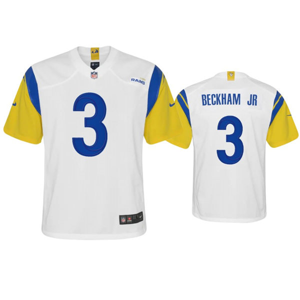 Youth Los Angeles Rams #3 Odell Beckham Jr. 2021 Nike White Modern Throwback Jersey