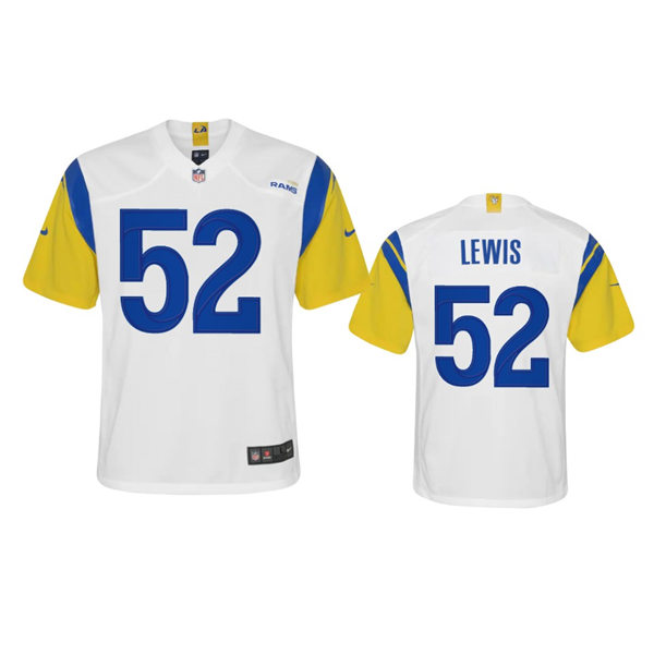 Youth Los Angeles Rams #52 Terrell Lewis Nike 2021 White Modern Retro Jersey