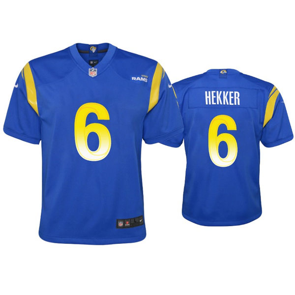 Youth Los Angeles Rams #6 Johnny Hekker Nike Royal Limited Jersey