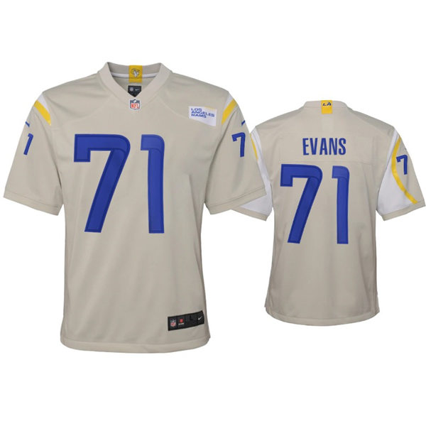 Youth Los Angeles Rams #71 Bobby Evans Nike Bone Limited Jersey