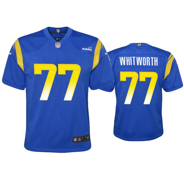 Youth Los Angeles Rams #77 Andrew Whitworth Nike Royal Limited Jerse