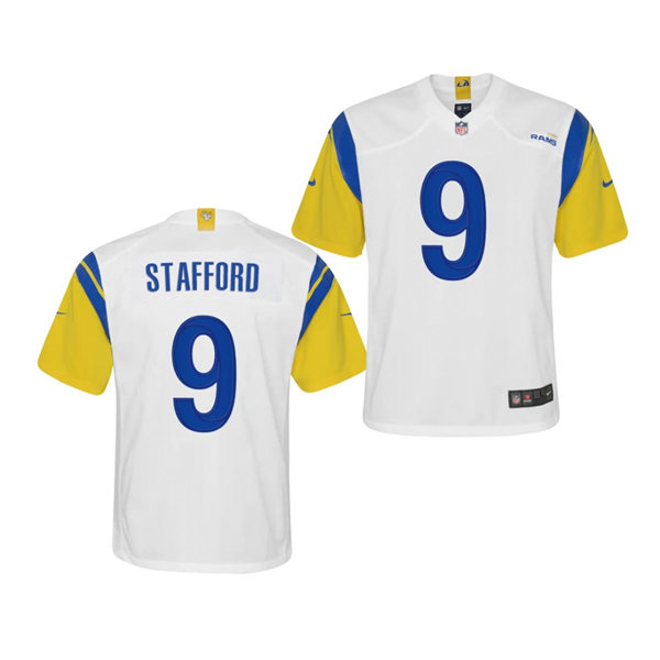 Youth Los Angeles Rams #9 Matthew Stafford 2021 Nike White Modern Throwback Vapor Limited Jersey