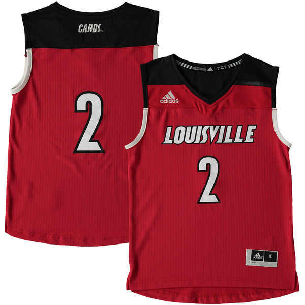 Youth Louisville Cardinals #2 Red Basketball Jersey