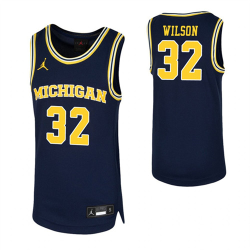 Youth Luke Wilson Jersey Navy Michigan Wolverines Replica