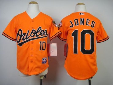 Youth MLB Baltimore Orioles #10 Adam Jones Orange Cool Base Stitched Jersey