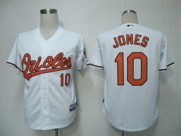 Youth MLB Baltimore Orioles #10 Adam Jones White Cool Base Jersey