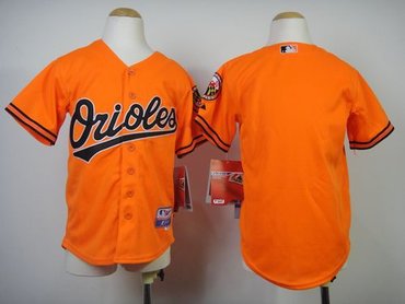 Youth MLB Baltimore Orioles Blank Orange Cool Base Stitched Jersey