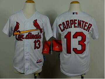 Youth MLB Cardinals #13 Matt Carpenter White Cool Base Baseball Jersey