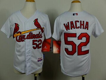 Youth MLB Cardinals #52 Michael Wacha White Cool Base Baseball Jersey