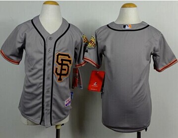 Youth MLB Giants Blank Grey Road 2 Cool Base Stitched Baseball Jersey