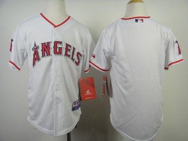 Youth MLB Los Angeles Angels Blank White Cool Base Baseball Jersey