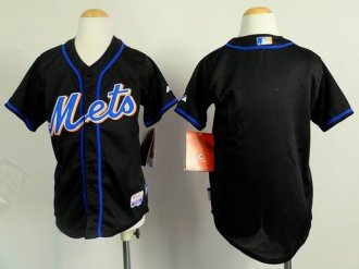 Youth MLB Mets Blank Black Cool Base Stitched Jersey