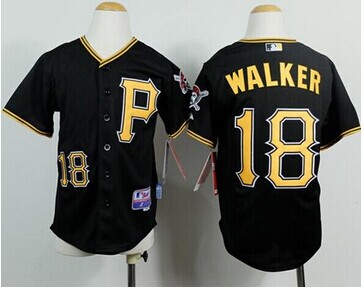 Youth MLB Pittsburgh Pirates #18 Neil Walker Black Cool Base Stitched Baseball Jersey