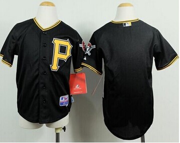 Youth MLB Pittsburgh Pirates Blank Black Cool Base Stitched Baseball Jersey