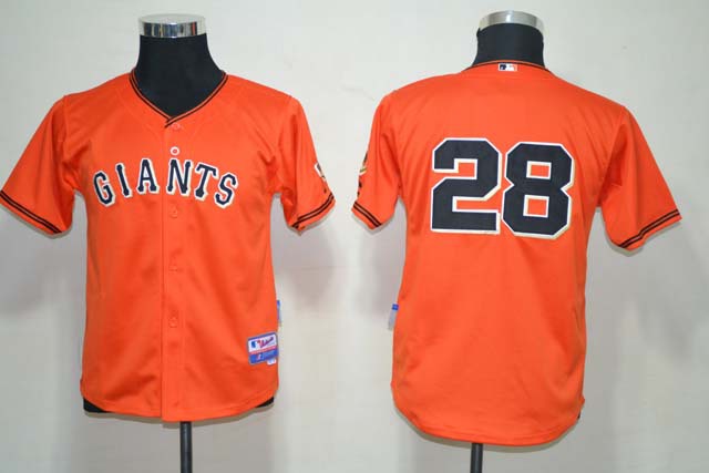 Youth MLB San Francisco Giants 28 Buster Posey Orange Jerseys