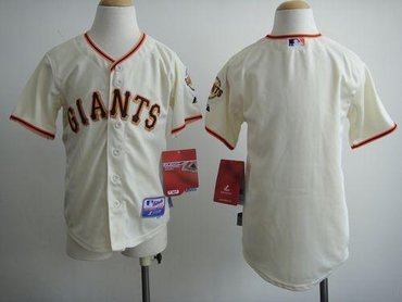 Youth MLB San Francisco Giants Blank Cream Cool Base Baseball Jersey