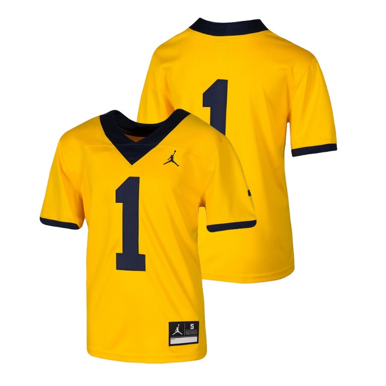 Youth Maize Jordan Brand College Football Michigan Wolverines Team Replica Jersey