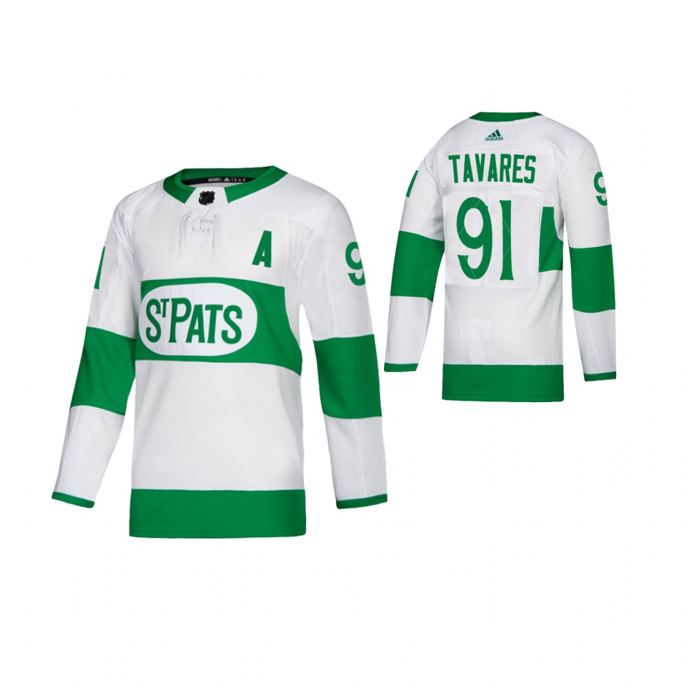 Youth Maple Leafs #91 John Tavares Authentic St. Pats Jersey White