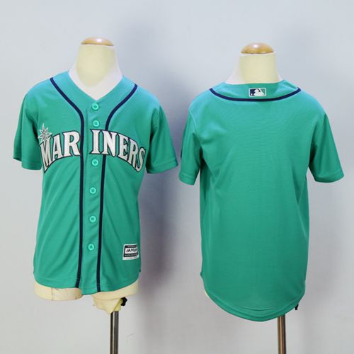Youth Mariners Blank Green Cool Base Stitched MLB Jersey