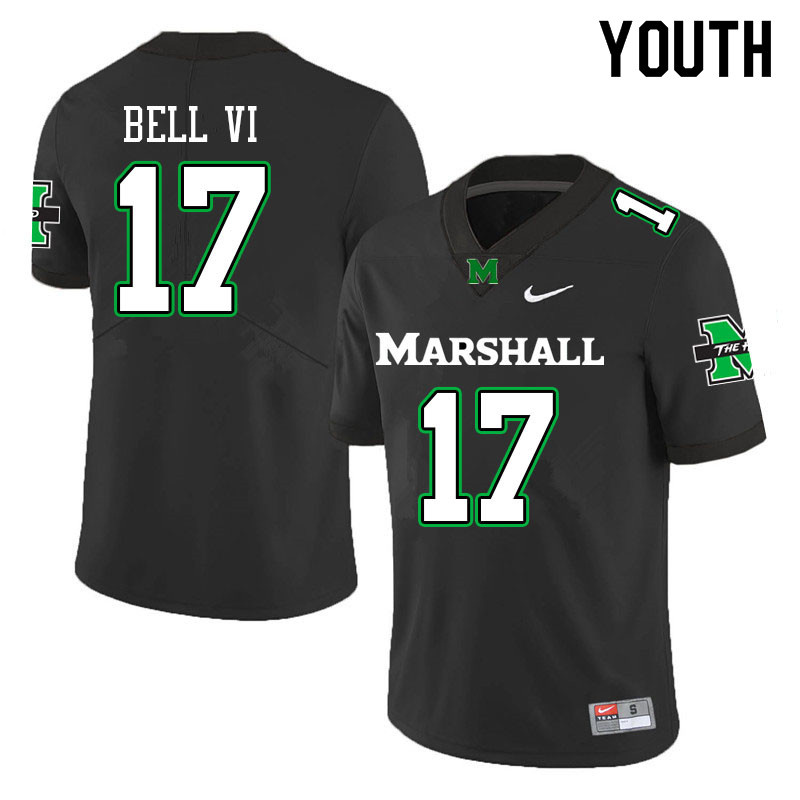 Youth Marshall Thundering Herd #17 Charles Bell VI Stitched 2020 Black Nike College Football Game 