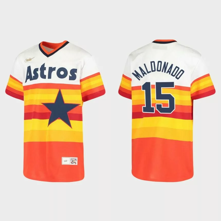 Youth Martin Maldonado #15 Houston Astros Home Cooperstown Collection Jersey – White