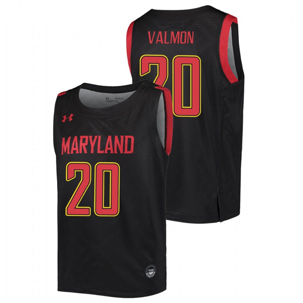 Youth Maryland Terrapins Travis Valmon 2019-20 College Basketball Jersey Black Youth Jersey Youth Maryland Terrapins 2019-20 Travis Valmon College Basketball Black Jersey