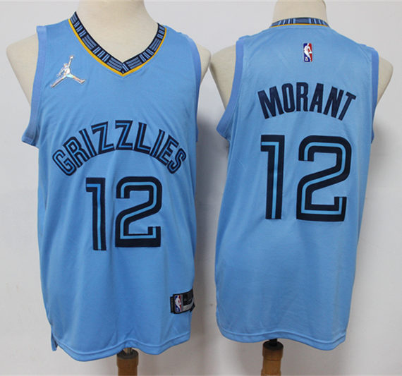 Youth Memphis Grizzlies #12 Ja Morant Light Blue Statement Edition Jersey