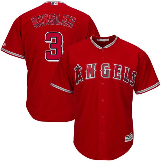 Youth Men Los Angeles Angels #3 Ian Kinsler red Cool Base Jersey