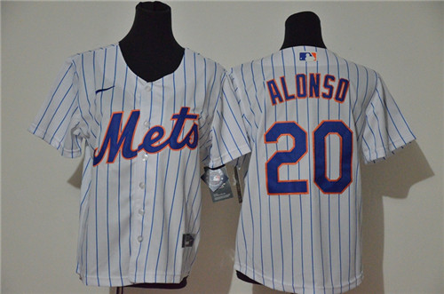 Youth Mets 20 Pete Alonso White Youth Nike Cool Base Jersey