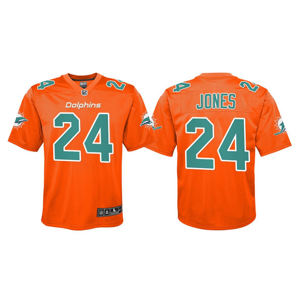 Youth Miami Dolphins #24 Byron Jones Nike Orange Inverted Jersey