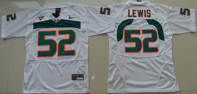 Youth Miami Hurricanes #52 Ray Lewis White Stitched NCAA Nike College Football Jersey 