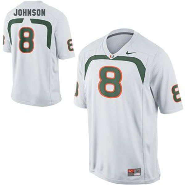 Youth Miami Hurricanes #8 Duke Johnson White Football Jersey Youth Jersey Youth Miami Hurricanes #8 Duke Johnson White Football Jersey