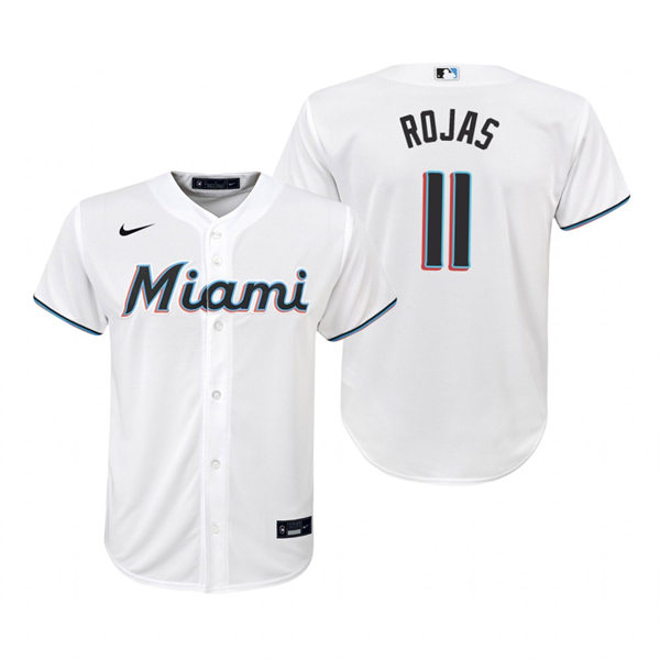 Youth Miami Marlins #11 Miguel Rojas Nike Home White Jersey