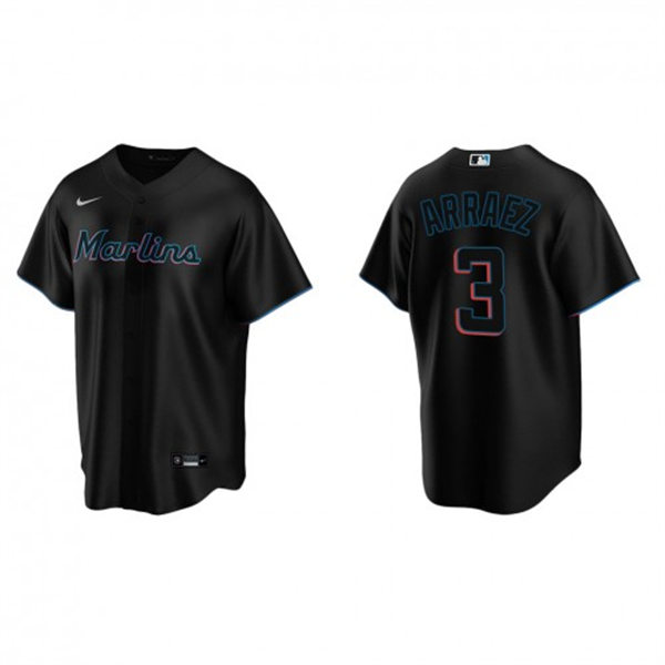 Youth Miami Marlins #3 Luis Arraez Nike Black Alternate Replica Jersey